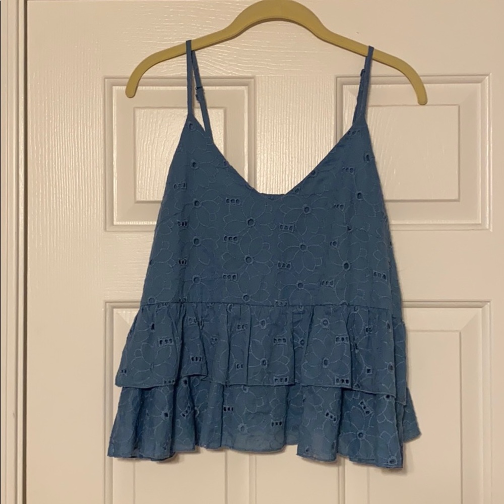 Shein blue tank top/blouse